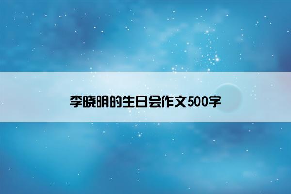 李晓明的生日会作文500字