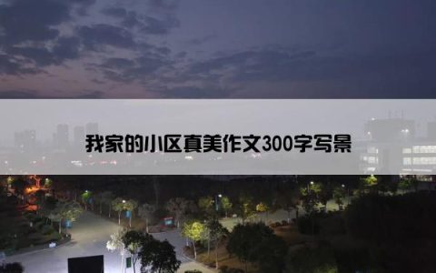 我家的小区真美作文300字写景