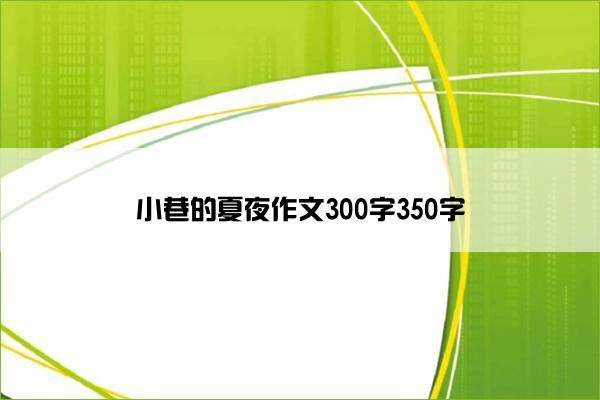 小巷的夏夜作文300字350字