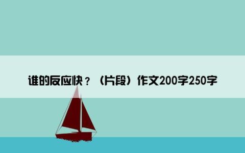 谁的反应快？（片段）作文200字250字