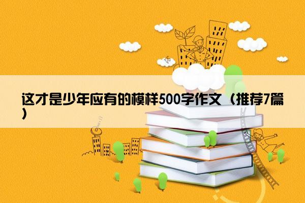 这才是少年应有的模样500字作文（推荐7篇）