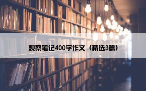 观察笔记400字作文（精选3篇）