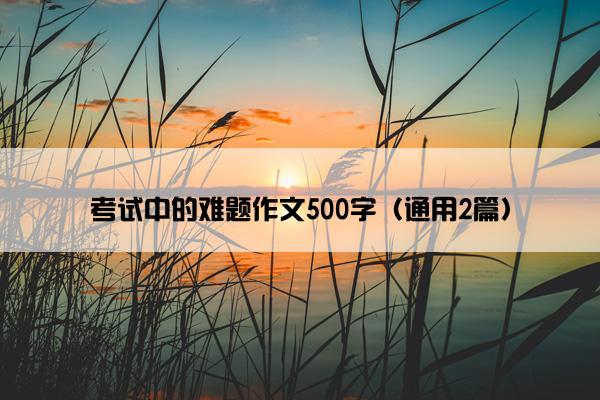 考试中的难题作文500字（通用2篇）