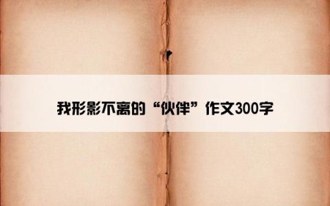 我形影不离的“伙伴”作文300字