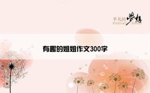 有趣的姐姐作文300字