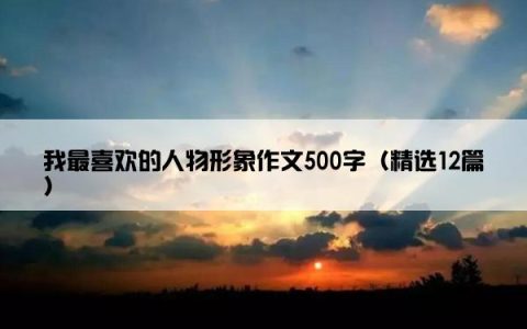 我最喜欢的人物形象作文500字（精选12篇）