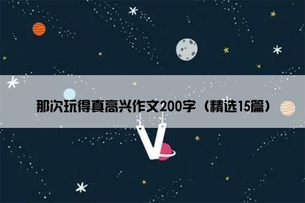 那次玩得真高兴作文200字（精选15篇）