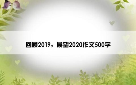 回顾2019，展望2020作文500字