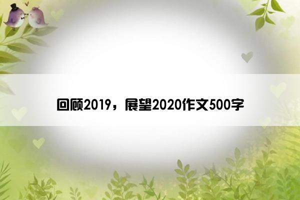 回顾2019，展望2020作文500字