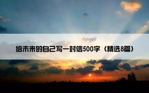 给未来的自己写一封信500字（精选8篇）