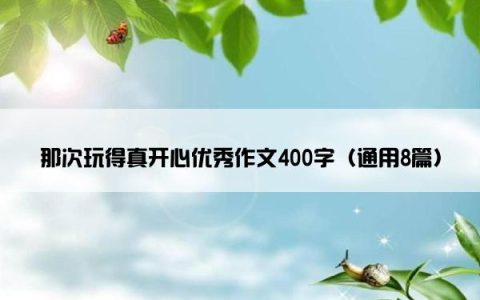 那次玩得真开心优秀作文400字（通用8篇）