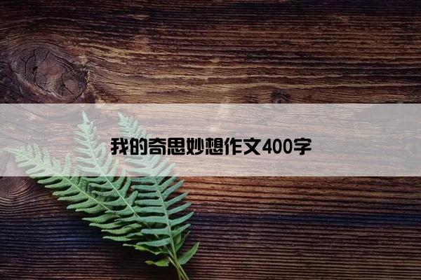 我的奇思妙想作文400字