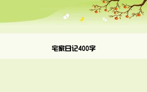 宅家日记400字