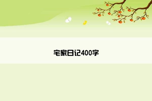 宅家日记400字