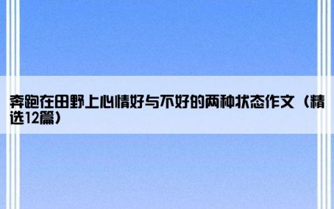 奔跑在田野上心情好与不好的两种状态作文（精选12篇）