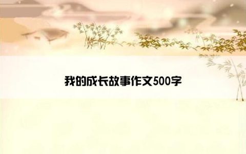 我的成长故事作文500字