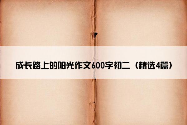 成长路上的阳光作文600字初二（精选4篇）