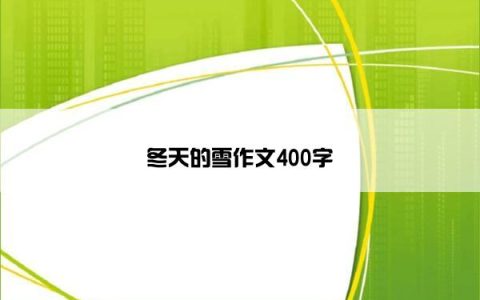 冬天的雪作文400字