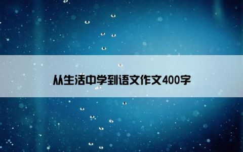 从生活中学到语文作文400字