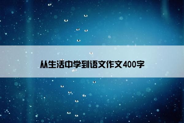 从生活中学到语文作文400字