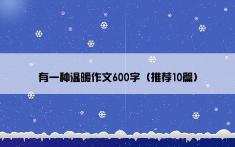 有一种温暖作文600字（推荐10篇）