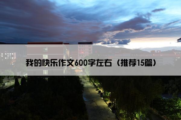 我的快乐作文600字左右（推荐15篇）