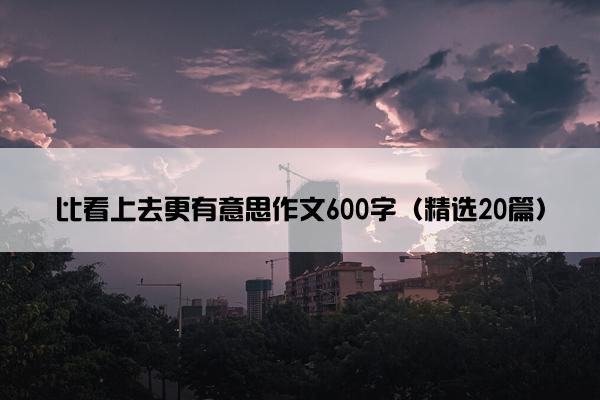 比看上去更有意思作文600字（精选20篇）