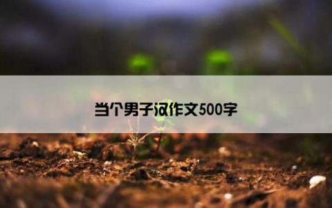 当个男子汉作文500字