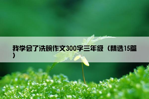 我学会了洗碗作文300字三年级（精选15篇）