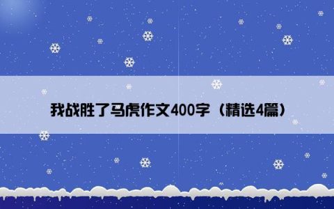 我战胜了马虎作文400字（精选4篇）