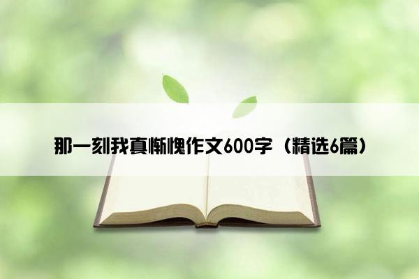 那一刻我真惭愧作文600字（精选6篇）