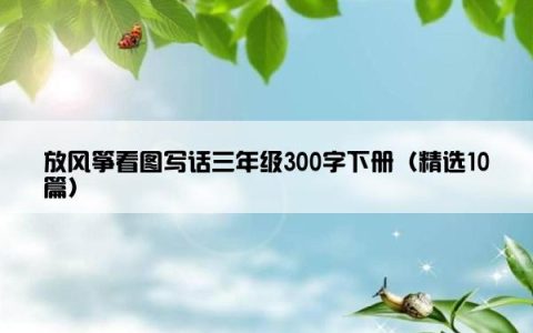 放风筝看图写话三年级300字下册（精选10篇）