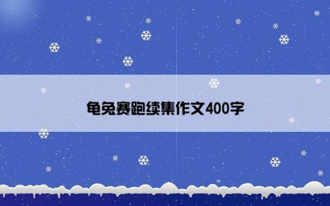 龟兔赛跑续集作文400字