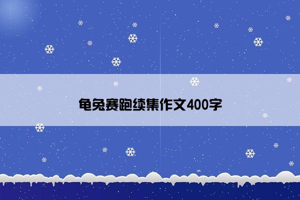 龟兔赛跑续集作文400字