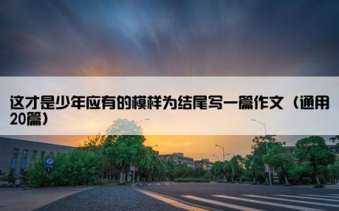 这才是少年应有的模样为结尾写一篇作文（通用20篇）