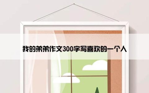 我的弟弟作文300字写喜欢的一个人