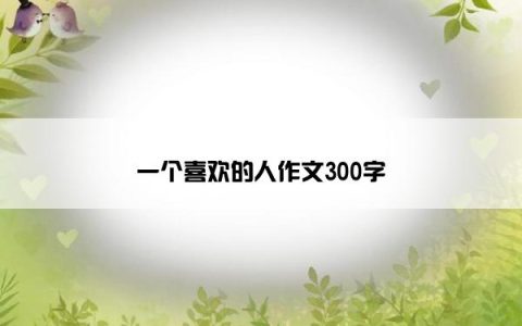 一个喜欢的人作文300字