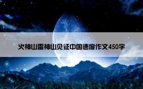 火神山雷神山见证中国速度作文450字