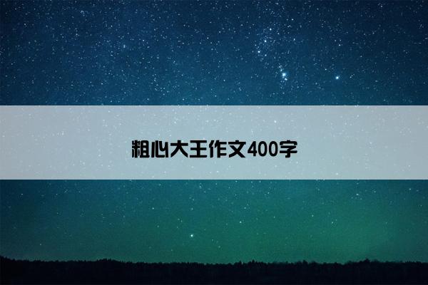 粗心大王作文400字