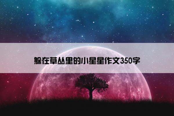 躲在草丛里的小星星作文350字