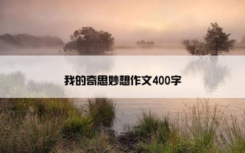 我的奇思妙想作文400字
