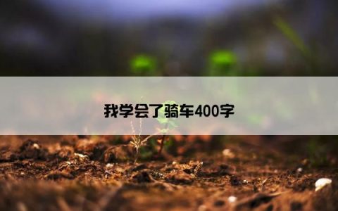 我学会了骑车400字