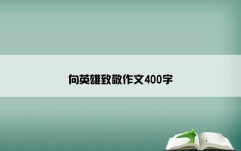向英雄致敬作文400字