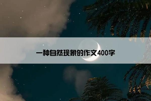 一种自然现象的作文400字