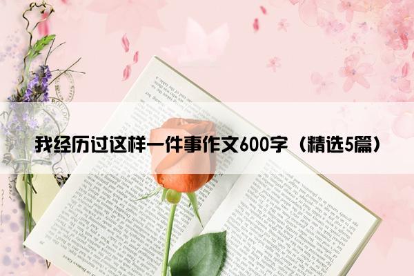 我经历过这样一件事作文600字（精选5篇）