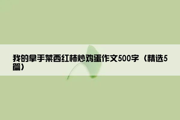 我的拿手菜西红柿炒鸡蛋作文500字（精选5篇）