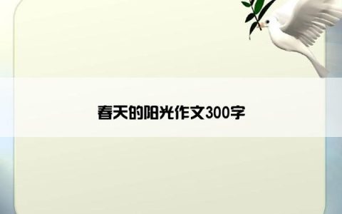 春天的阳光作文300字