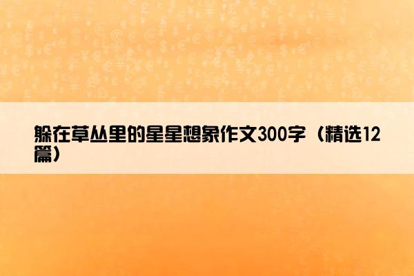 躲在草丛里的星星想象作文300字（精选12篇）