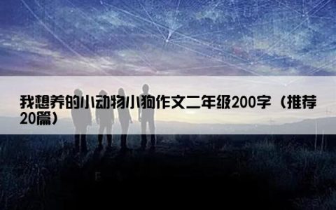 我想养的小动物小狗作文二年级200字（推荐20篇）