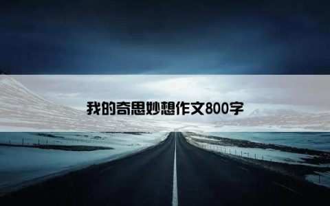 我的奇思妙想作文800字